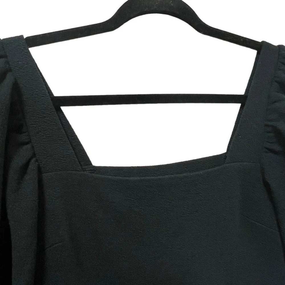 Scoop Women's Black Puff Sleeve Square Neck Short Babydoll Y2K Dress Size XS 0-2 - Picture 8 of 12